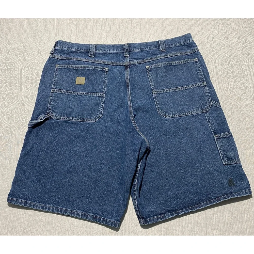 Lee Mens Blue Denim Carpenter Shorts Size 44 Relaxed Fit Utility Workwear Cotton